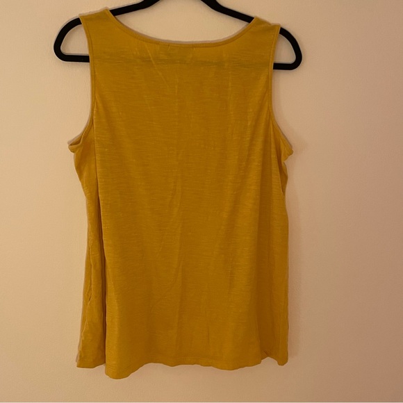 Logo by Lori Goldstein mustard, yellow 100% cotton burnout, tank top size large - Picture 4 of 9